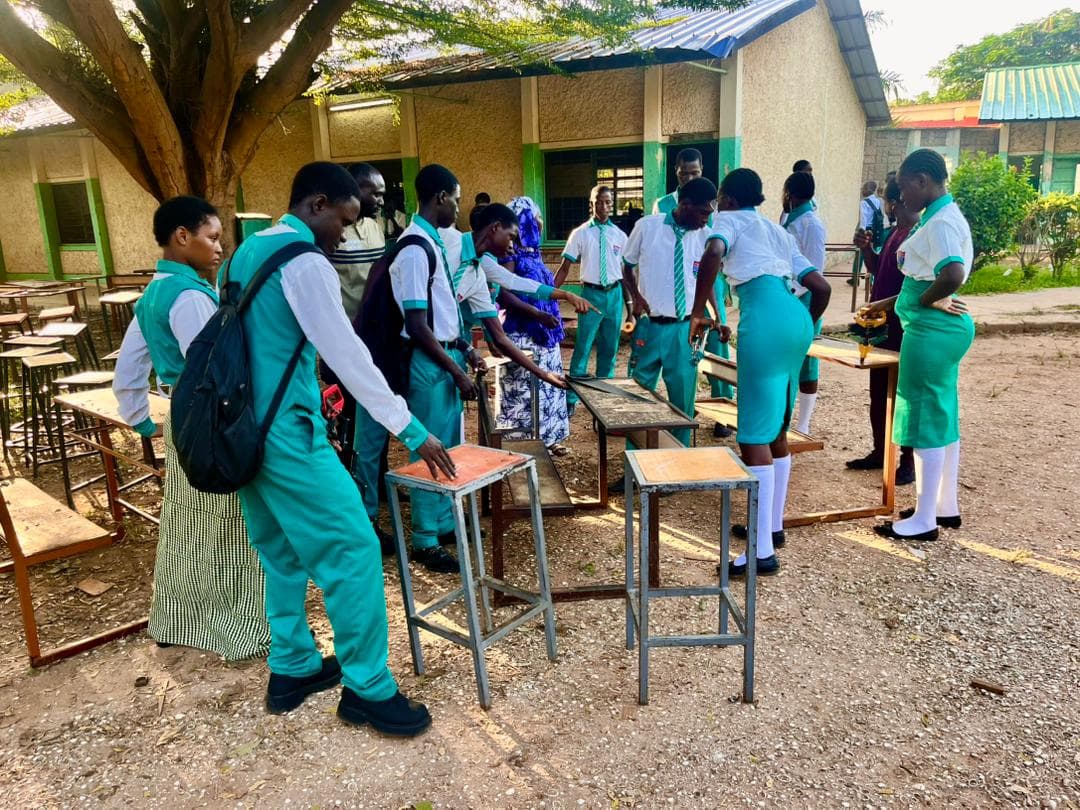 St. Peter's students taking part in practical learning on campus